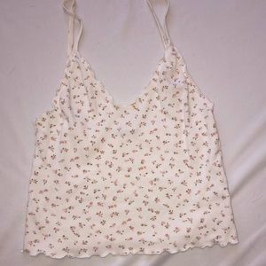 brandy white and pink floral tank